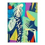 Tropical Wilderness, Abstract Botanical Jungle Plants, Pop of Color Eclectic Shapes Nature (Print Only) thumbnail
