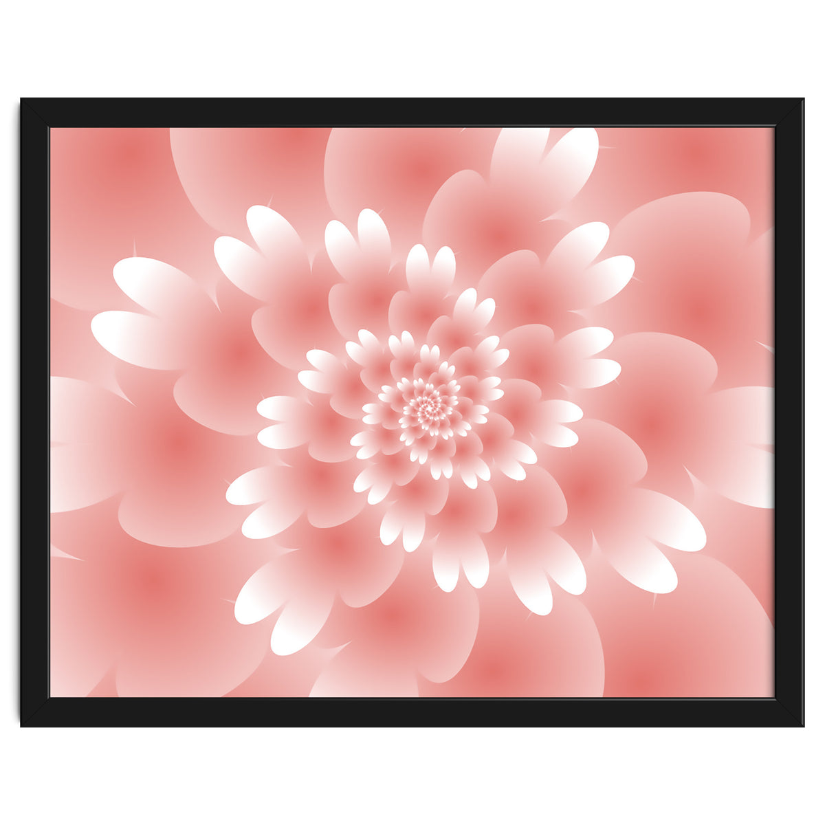 Abstract Orange Spiral Feather 3D ART