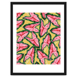Caladium, Botanical Tropical Nature Plants, Vintage Bohemian Exotic Blush Leaves thumbnail