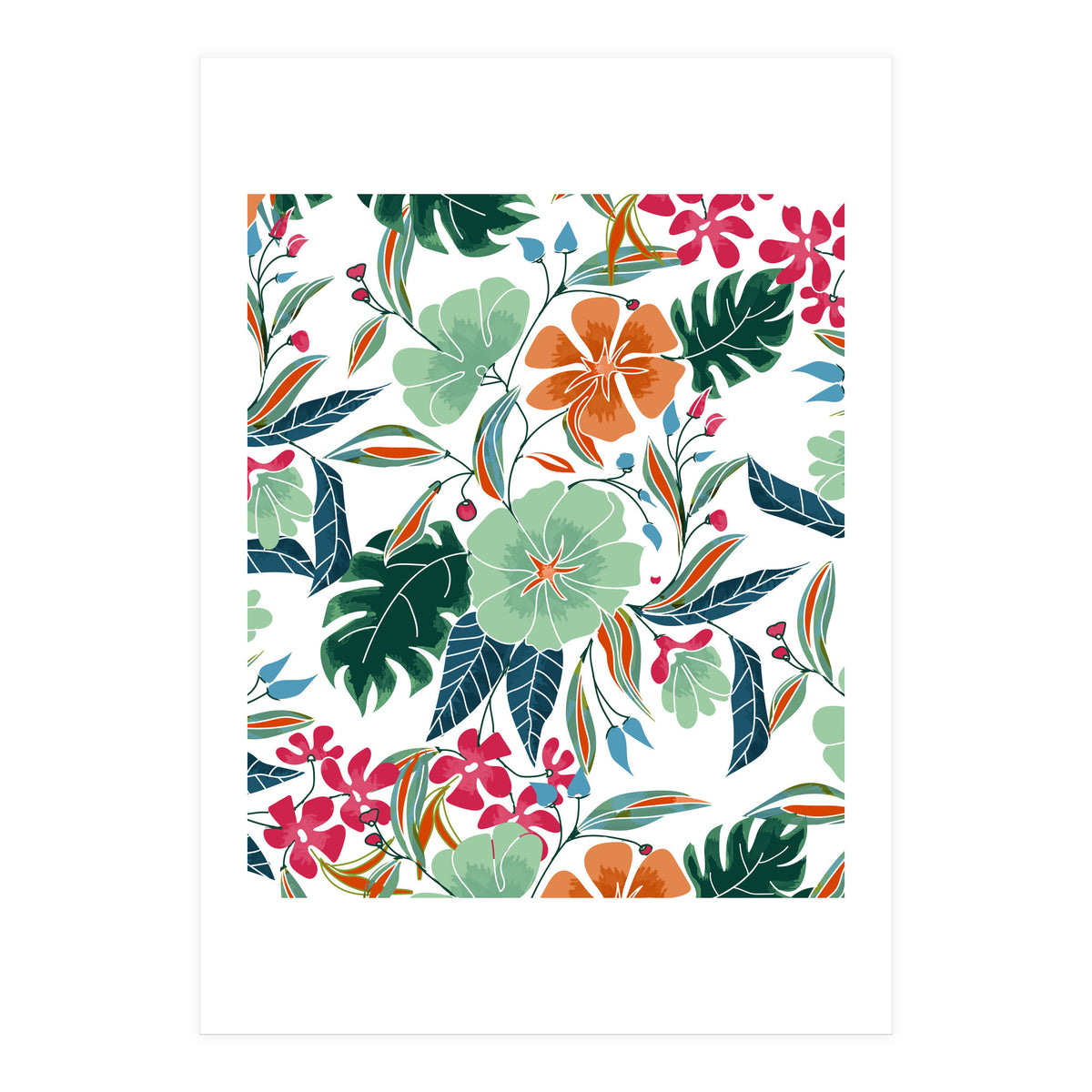 Minty + Rust Floral (Print Only)