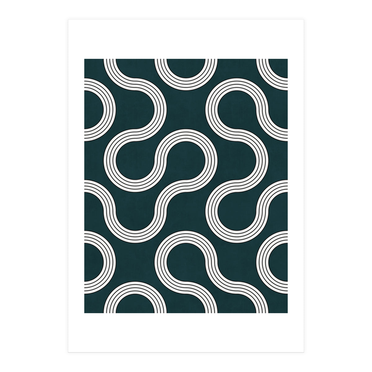 My Favorite Geometric Patterns No.35 - Green Tinted Navy Blue (Print Only)