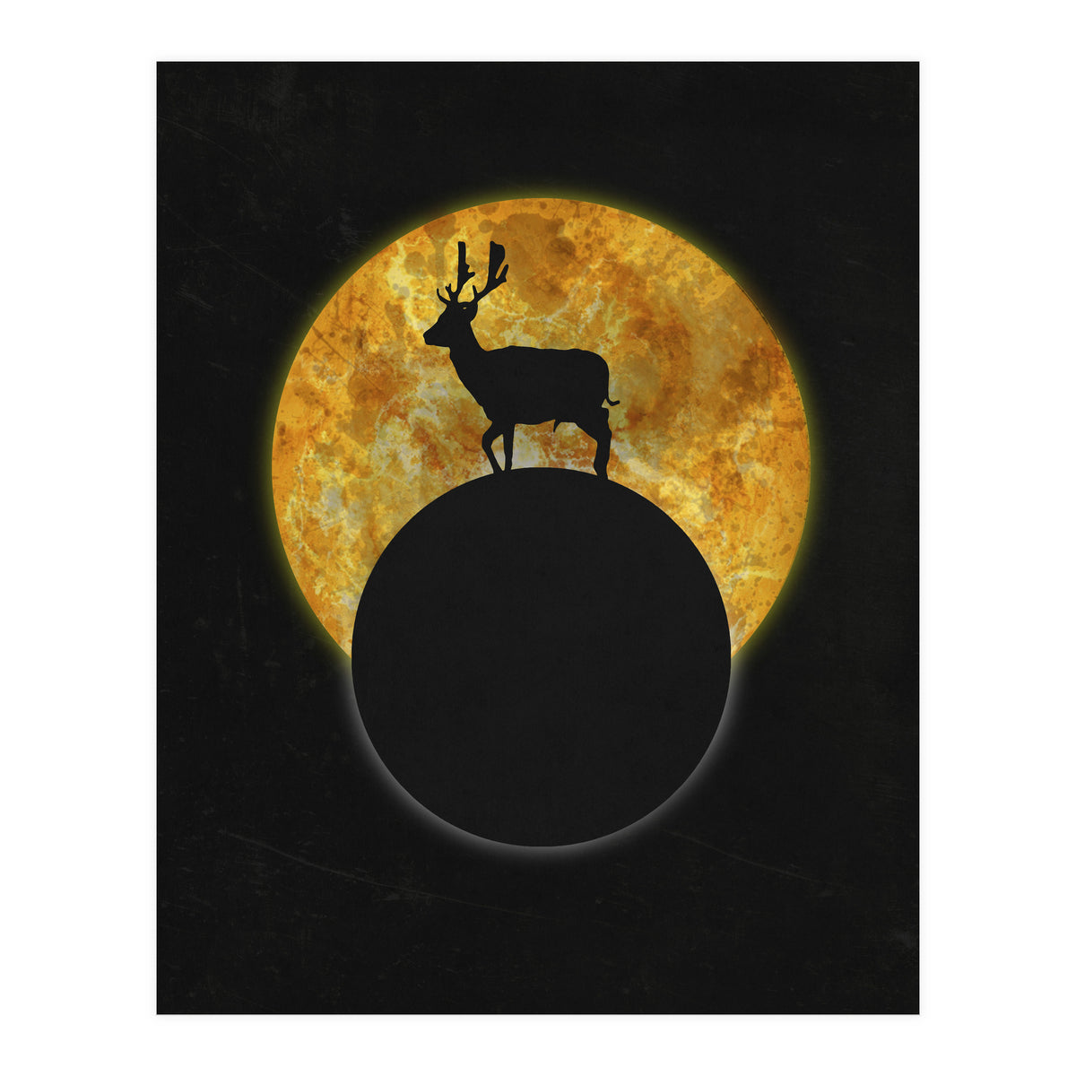 Deer On The Moon  (Print Only)