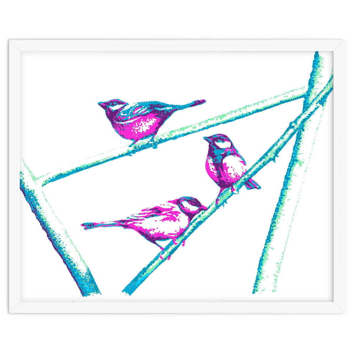 Garden Birds On A Branch