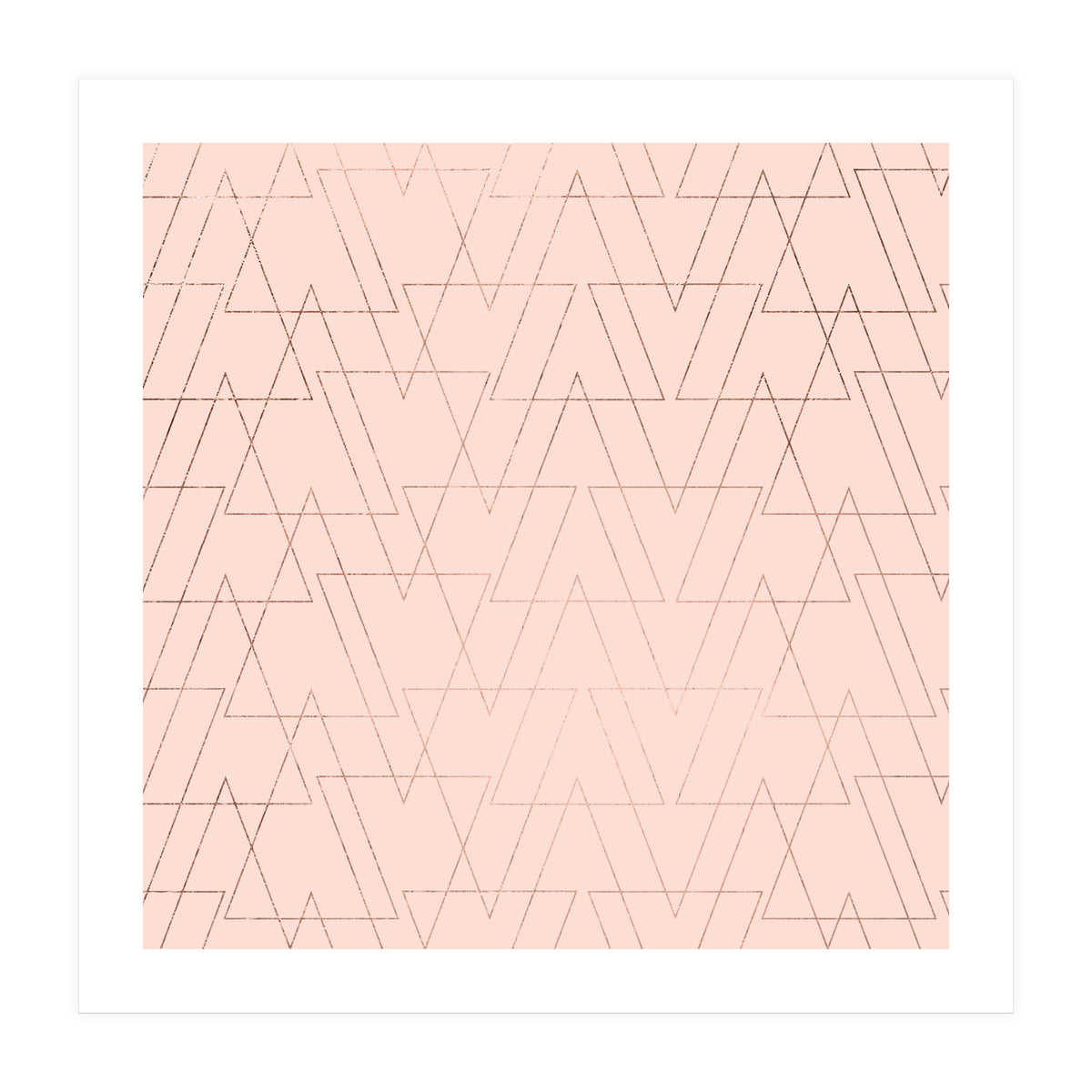 Modern Rose Gold Geometric Thin Triangles Blush Pink Abstract Pattern (Print Only)
