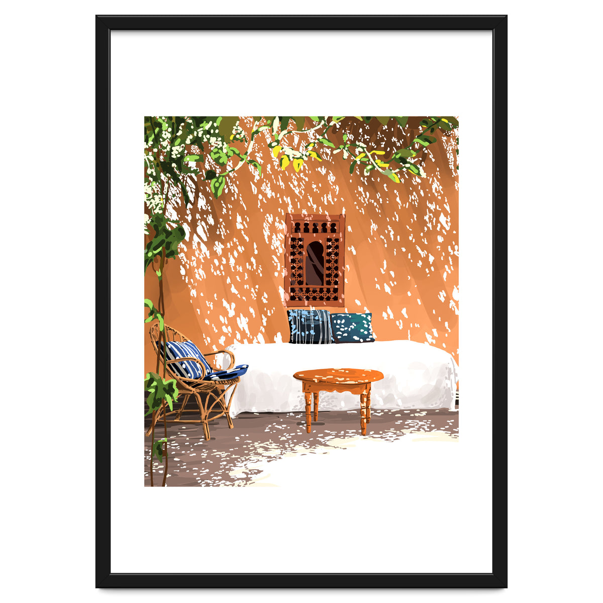 A Relaxed Afternoon | Tropical Summer Architecture | Buildings India Travel Bohemian Décor Painting