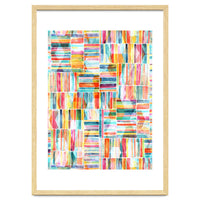 Summer Pastel Geometric and Striped Abstract on white