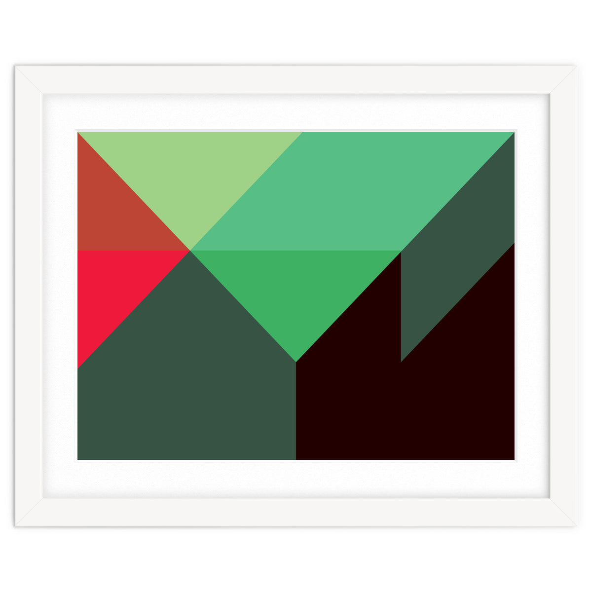Geometric Shapes No. 30 - red, green & black