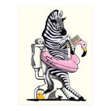 Zebra on the Toilet, Funny Bathroom Humour (Print Only) thumbnail