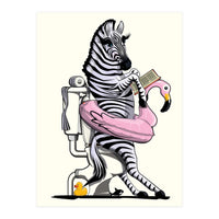 Zebra on the Toilet, Funny Bathroom Humour (Print Only)