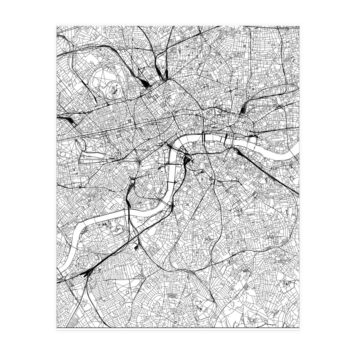 London White Map (Print Only)
