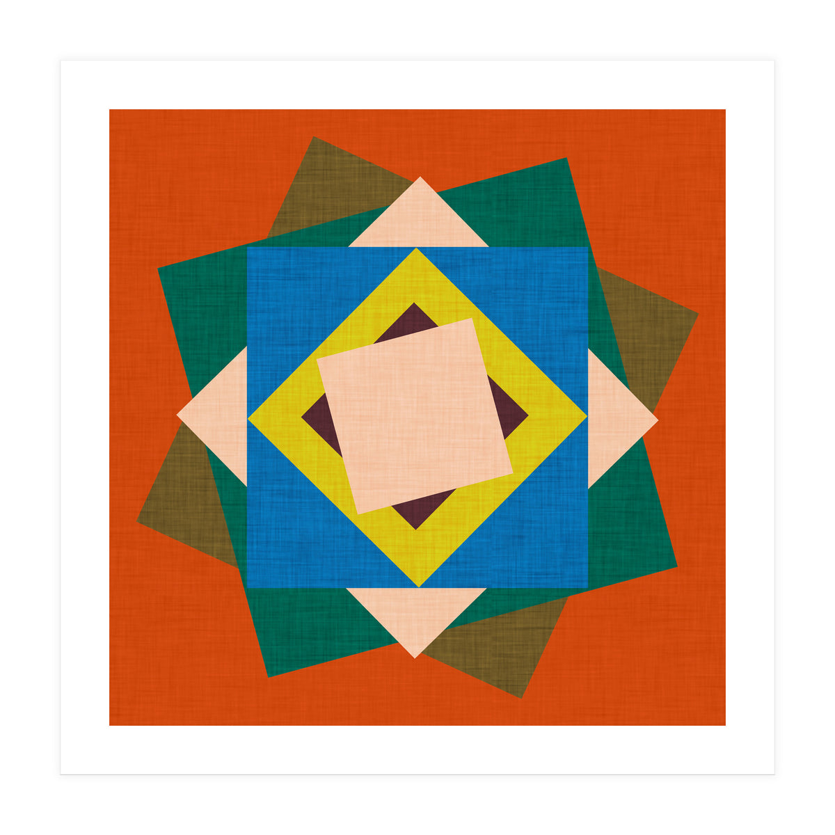 Kilim Floral Orange (Print Only)