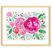 Watercolor roses in pink
