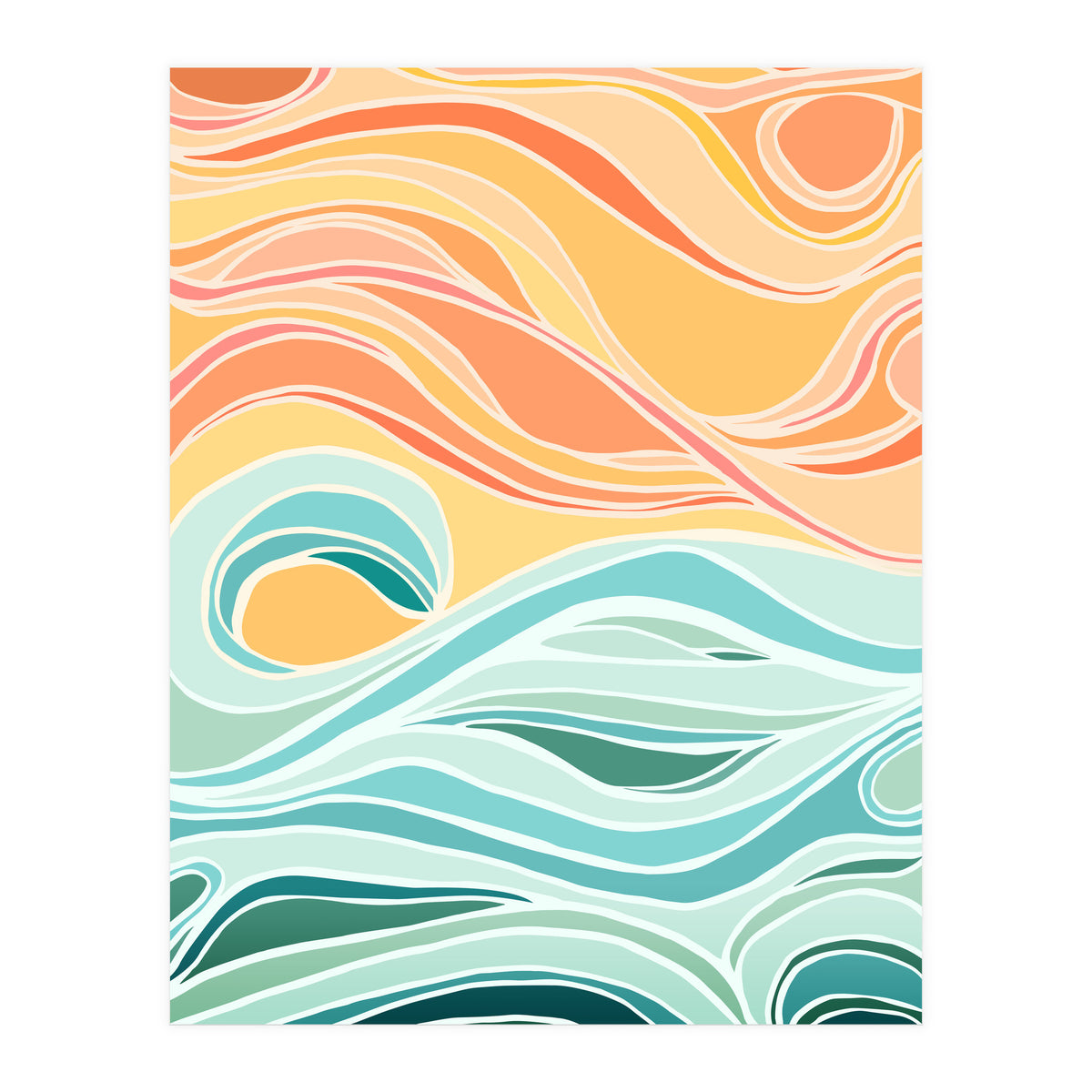 Sky And Sea Abstract (Print Only)