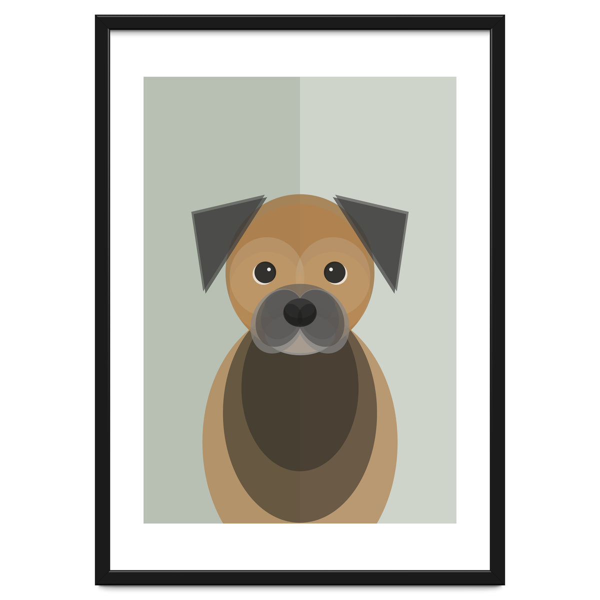 Mid Century Geometric Border Terrier Dog
