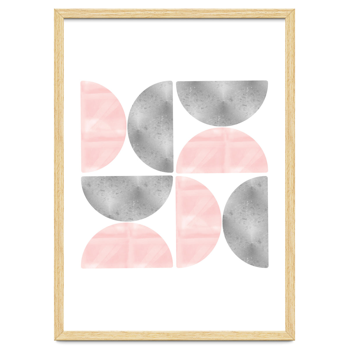 Half Moon Blush And Grey Abstract