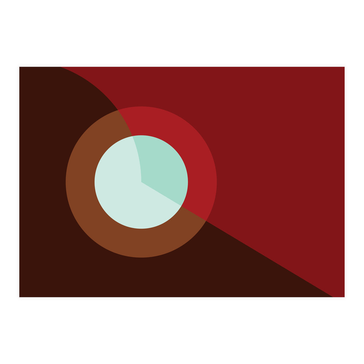 Geometric Shapes No. 2 - deep reds & turquoise (Print Only)