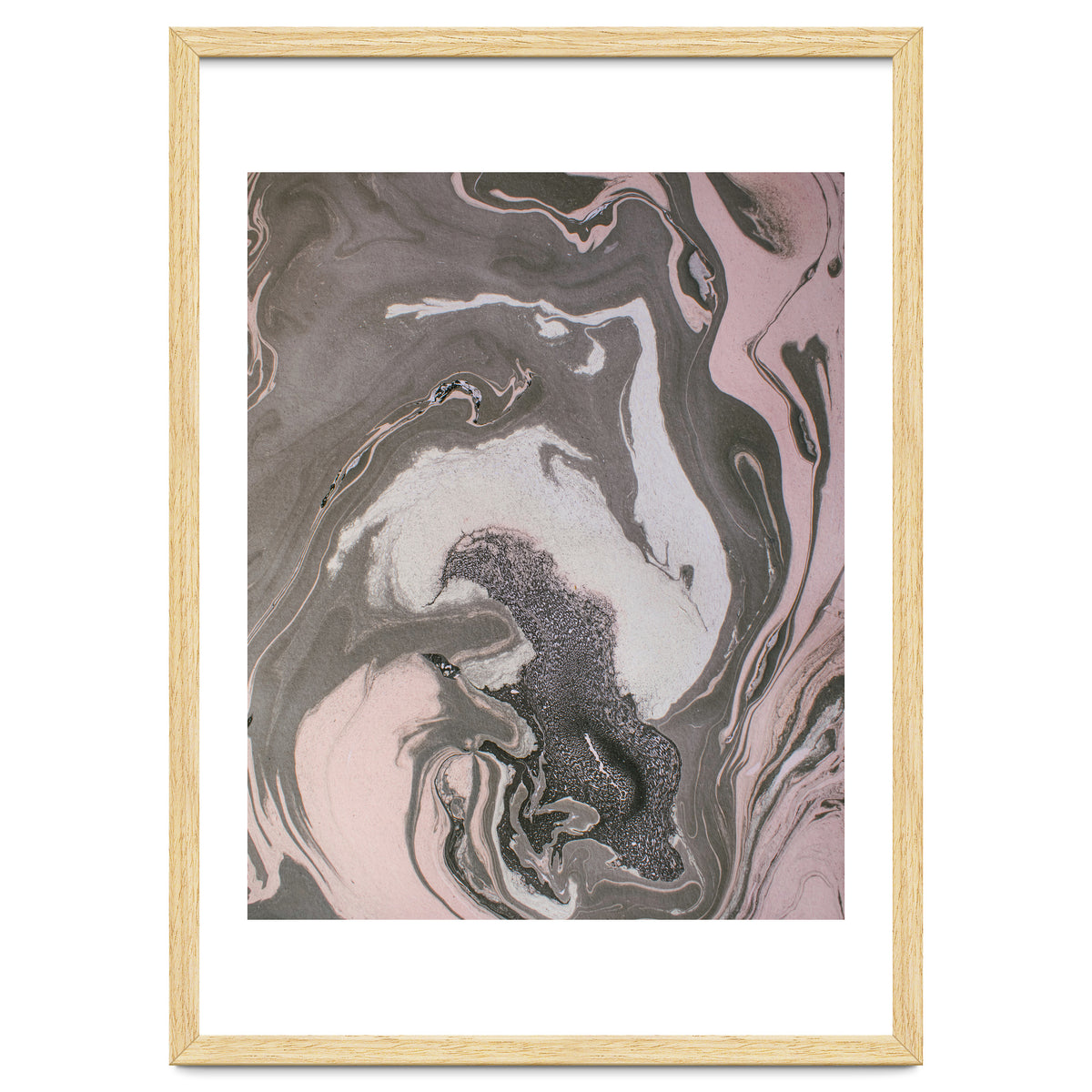 Pink and gray marbled paper