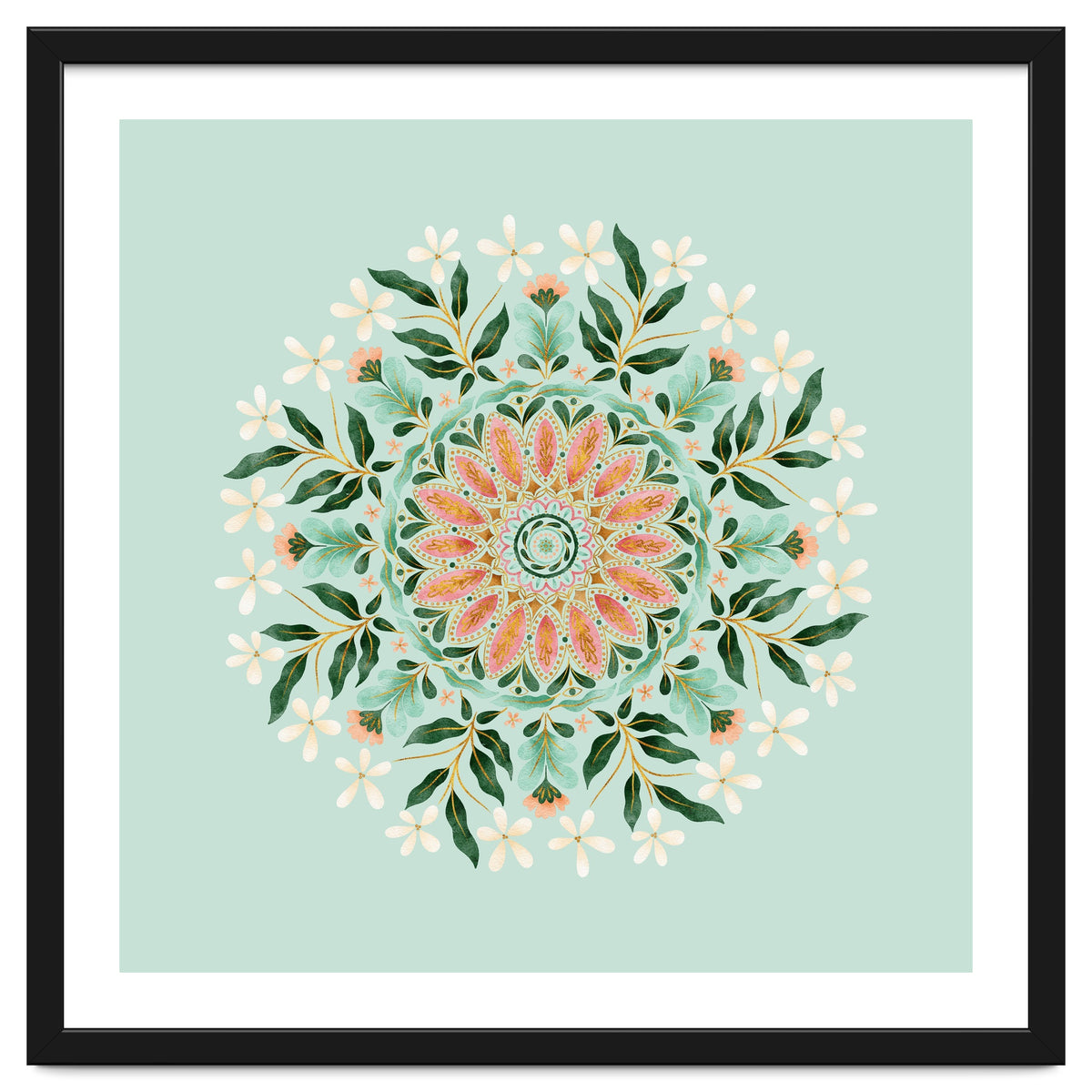 Floral Mandala | Mint Green