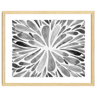 Retro abstract floral - black and white