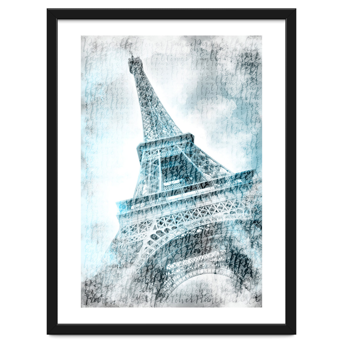 PARIS Watercolor Eiffel Tower | turquoise