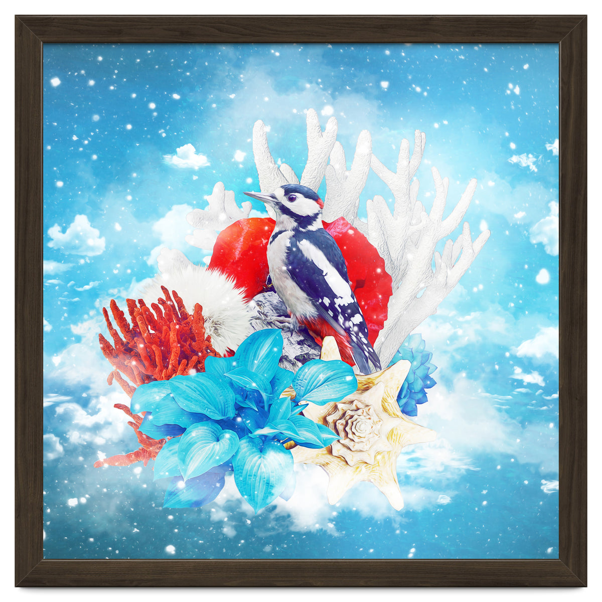 Floral Woodpecker In Winter