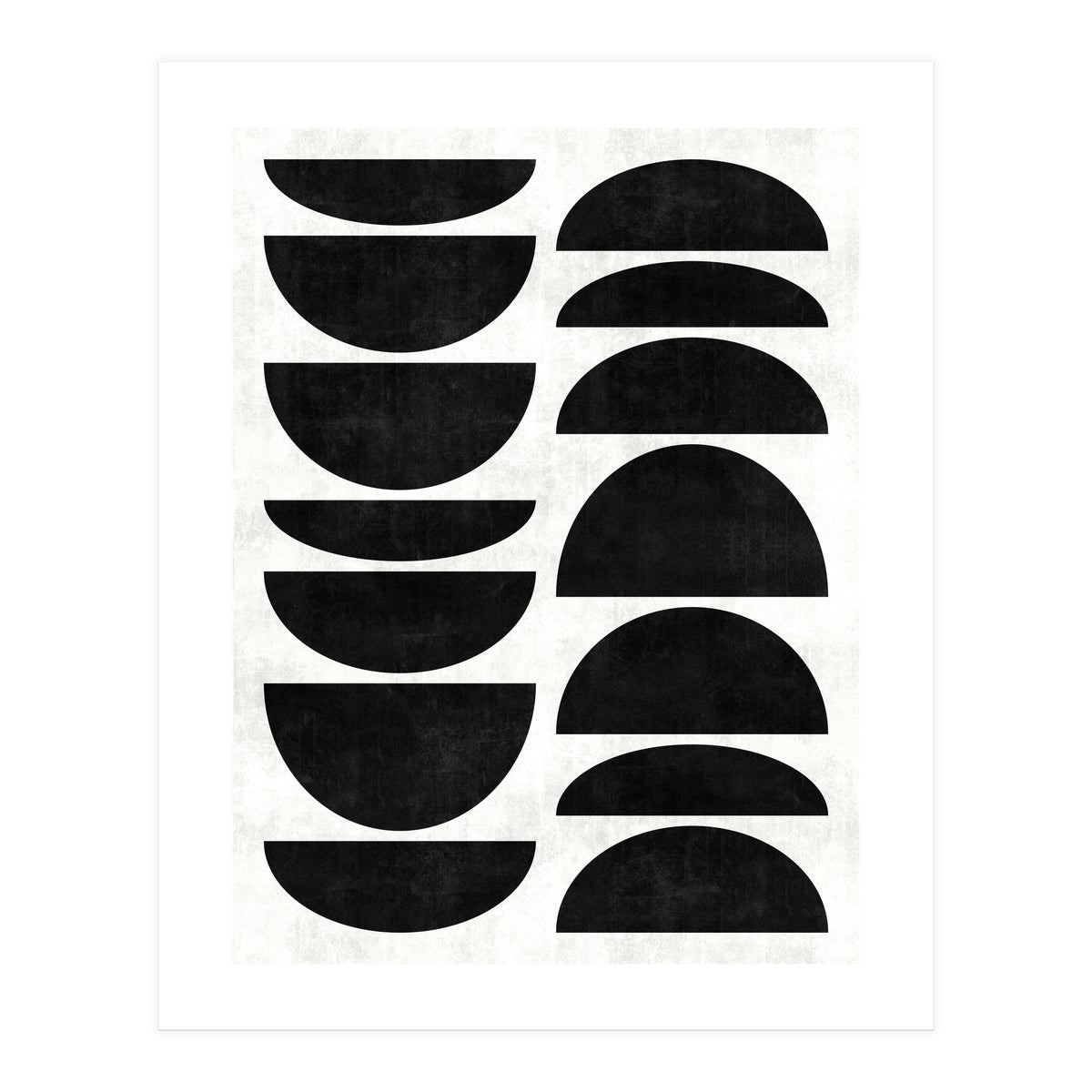 Mid-Century Modern Pattern No.9 - Black and White Concrete (Print Only)