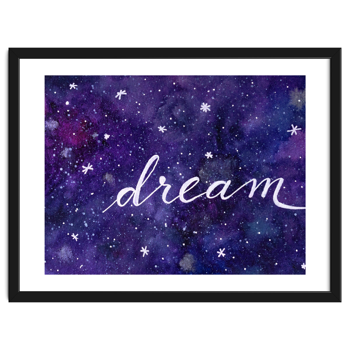 Watercolor inspirational dream galaxy