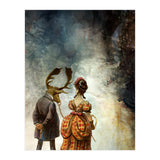 VINTAGE COUPLE IN AUTUMNAL ABSTRACT FOREST I (Print Only) thumbnail