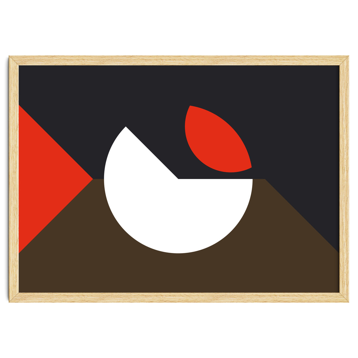 Geometric Shapes No. 10 - brown, dark blue & red