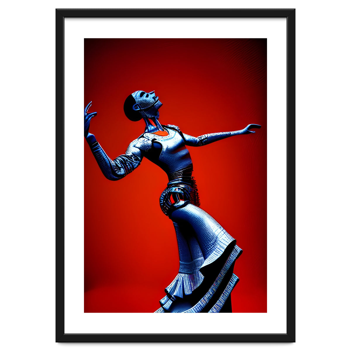 Robot Cyborg passionately dancing Flamenco