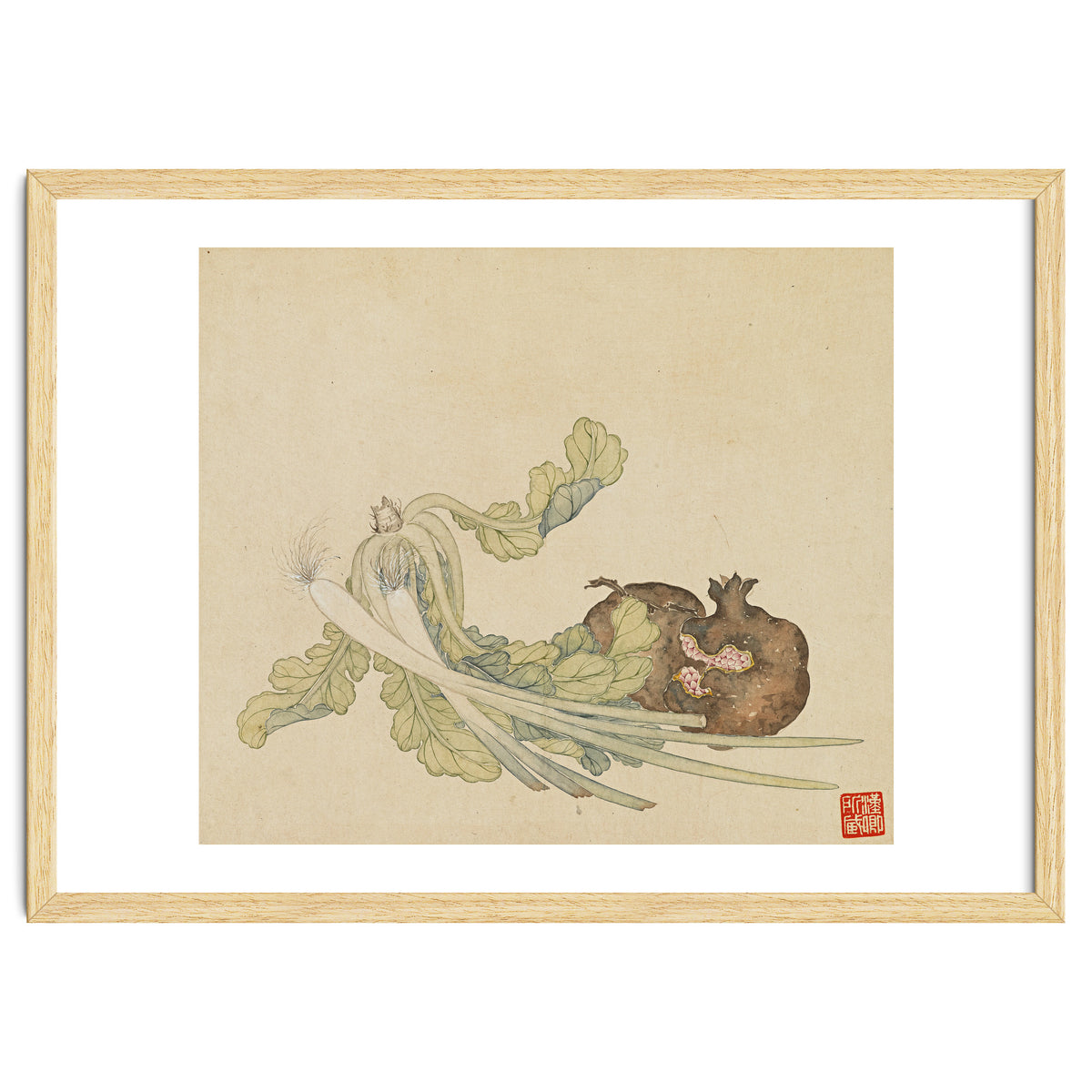 Wang Chengyu ~flowers, Vegetables, Pomegranates, Onions, Chinese Cabbage, Vegetables