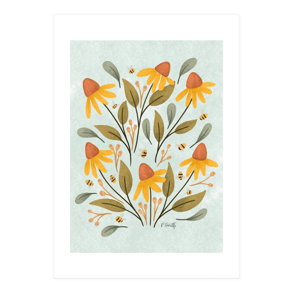 Daisies and Bumblebees (Print Only)