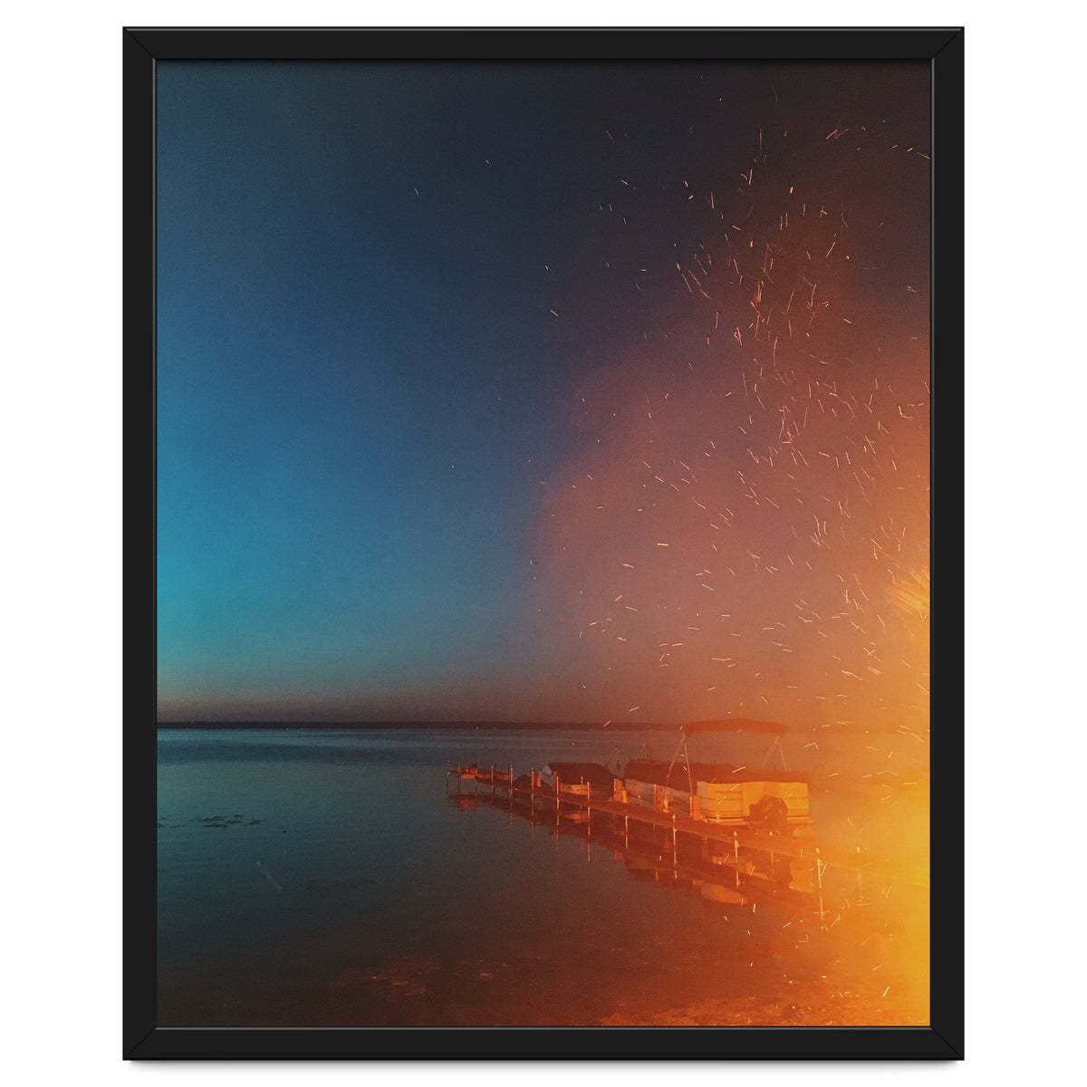 Firelight by the dock