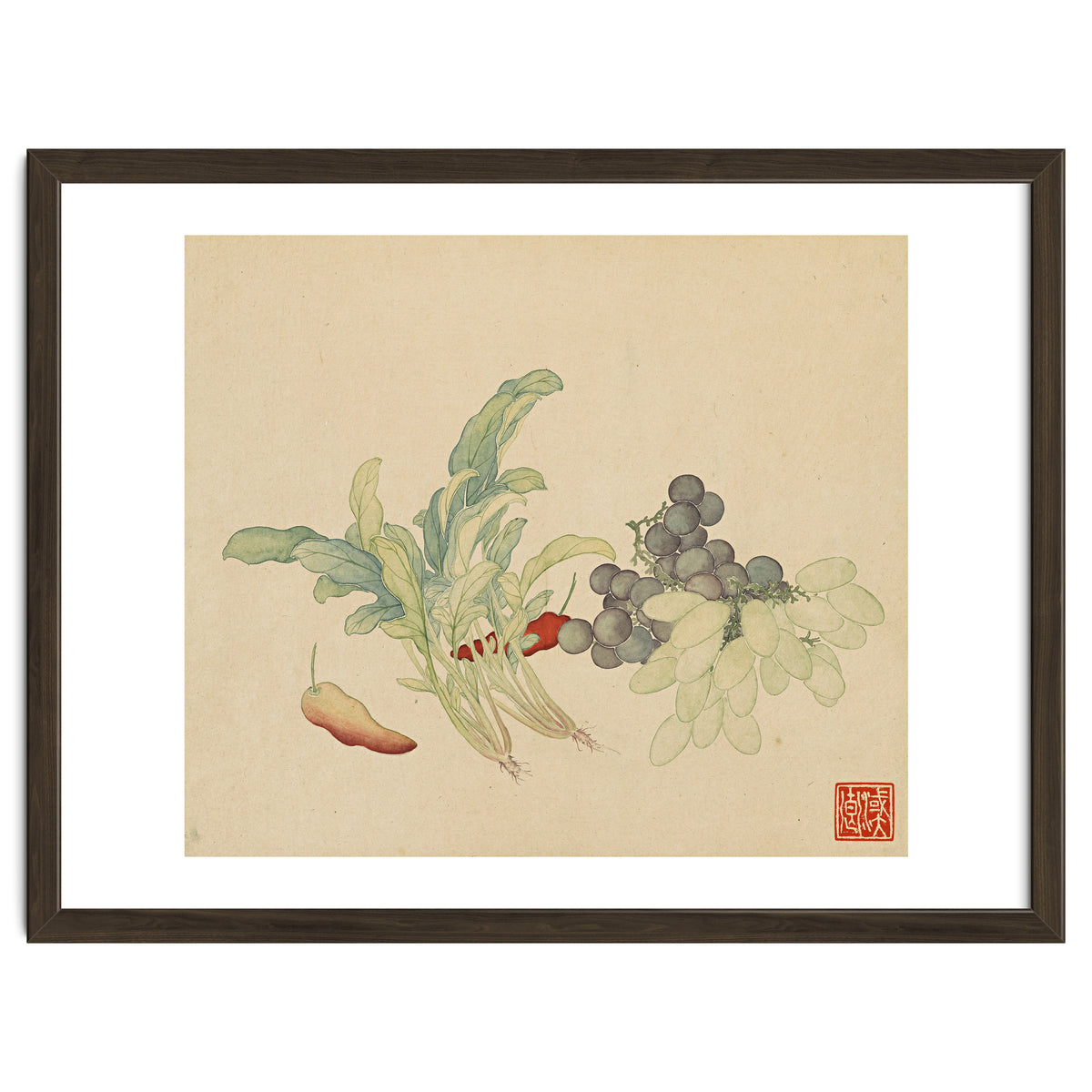 Wang Chengyu ~ Flowers And Vegetables, Vegetables, Fruits, Peppers, Millet Hot, Grapes, Spinach