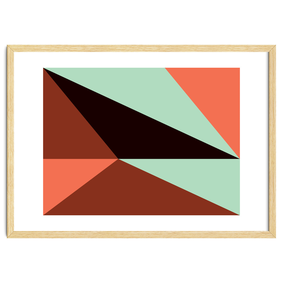 Geometric Shapes No. 17 - pink, brown, mint green & black