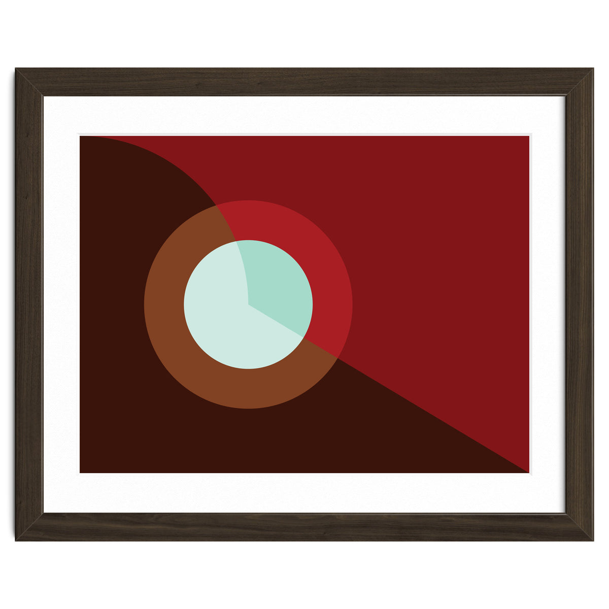 Geometric Shapes No. 2 - deep reds & turquoise