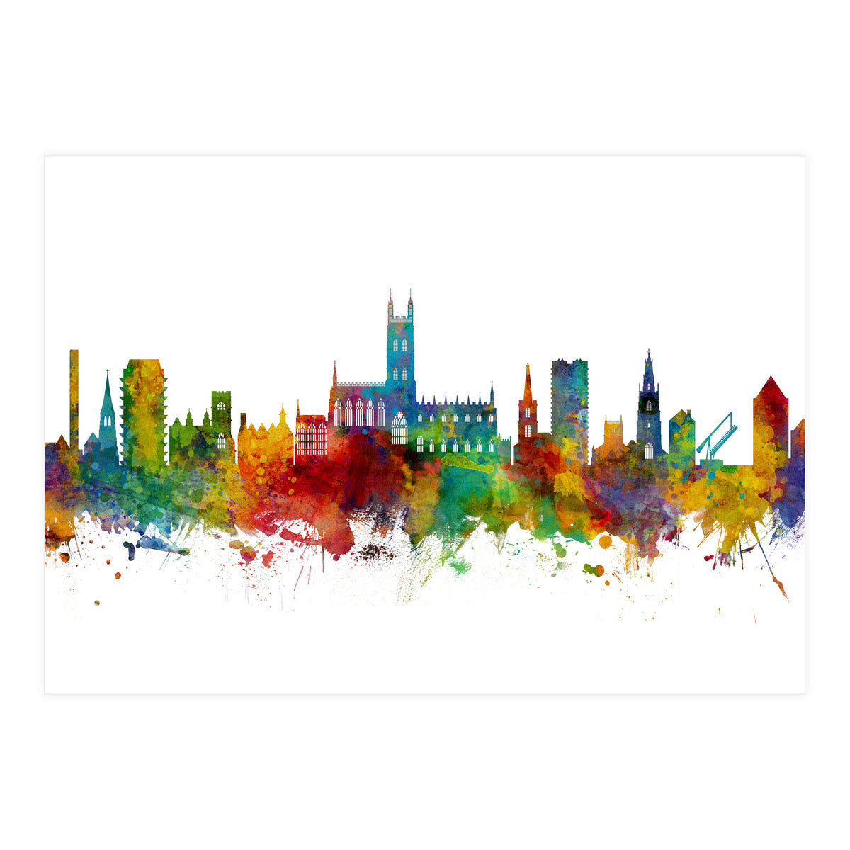 Gloucester England Skyline (Print Only)