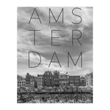 AMSTERDAM Singel Canal with Flower Market | Text & Skyline (Print Only) thumbnail