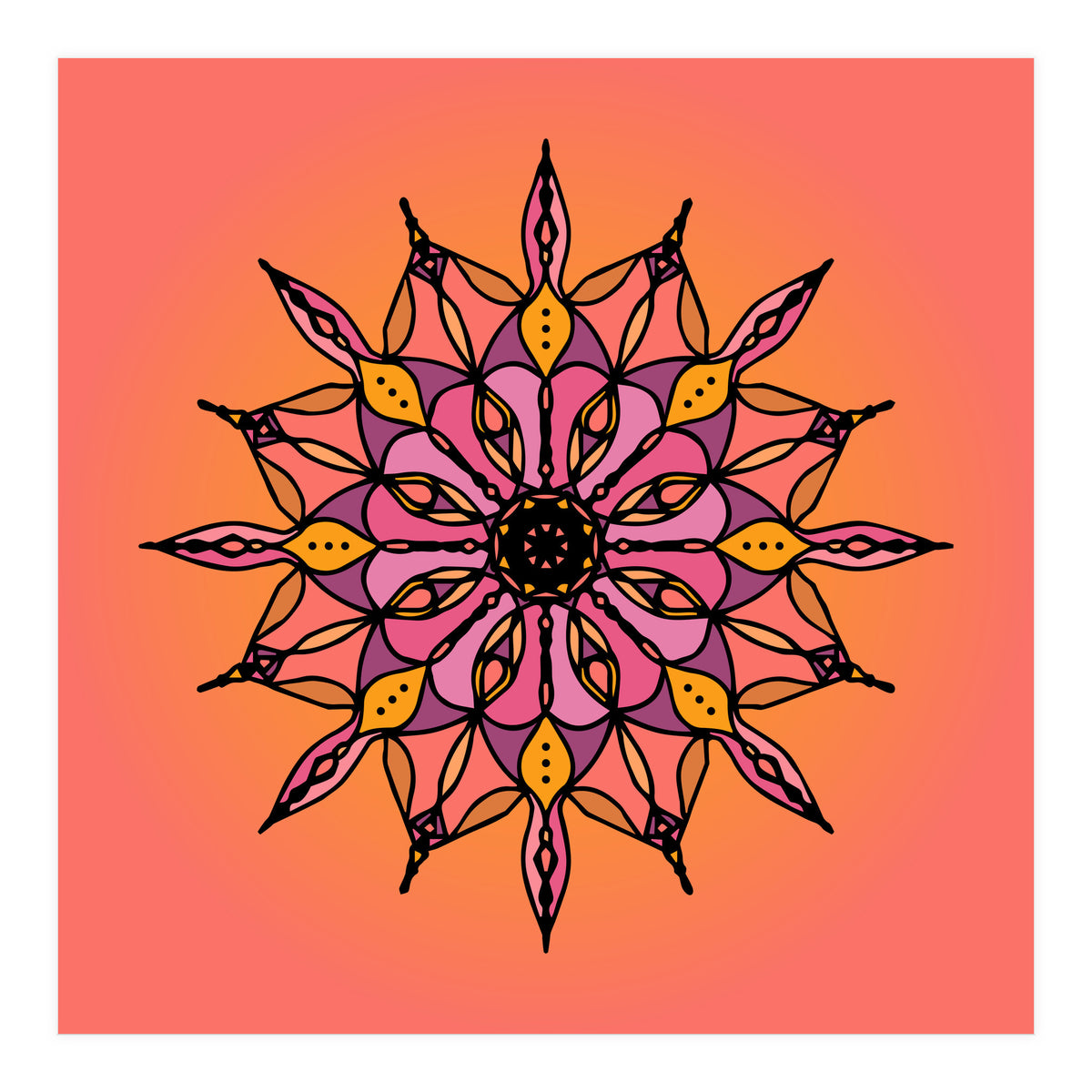 SUNSET CORAL MANDALA (Print Only)