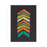 Retro Chevron Print Orange Teal Variation (Print Only) thumbnail