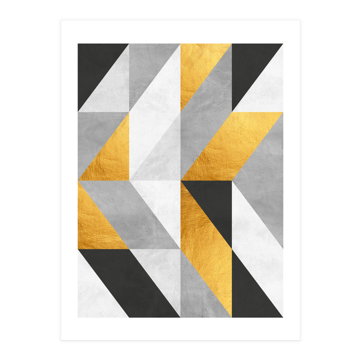 Gray and Gold Composition I (Print Only)
