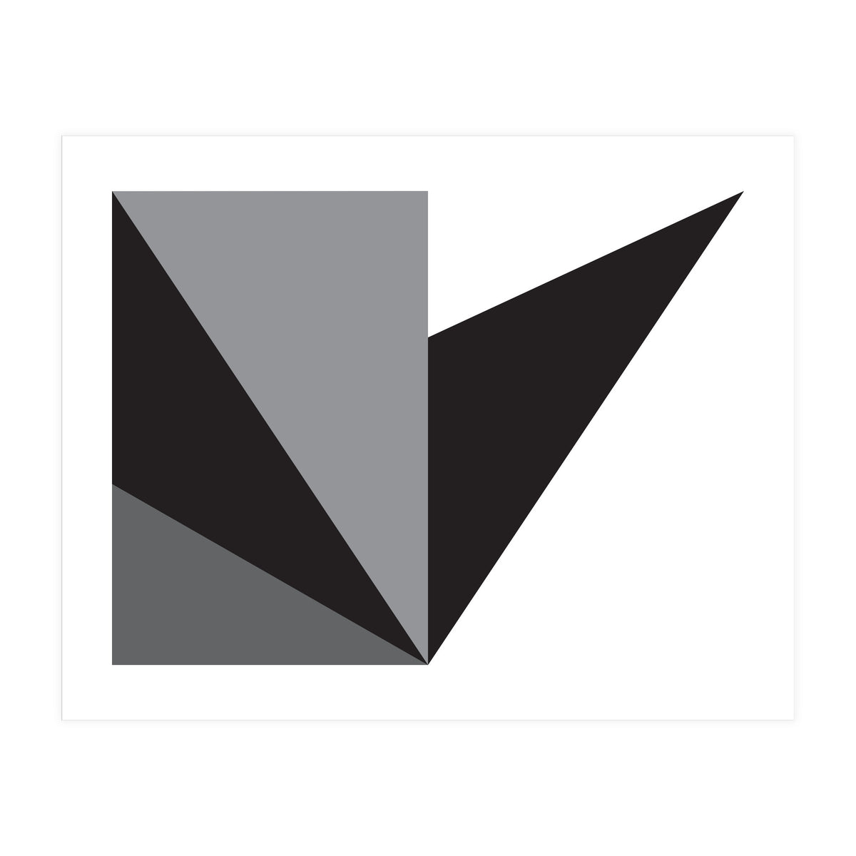 Geometric Shapes No. 76 - black, white & grey (Print Only)