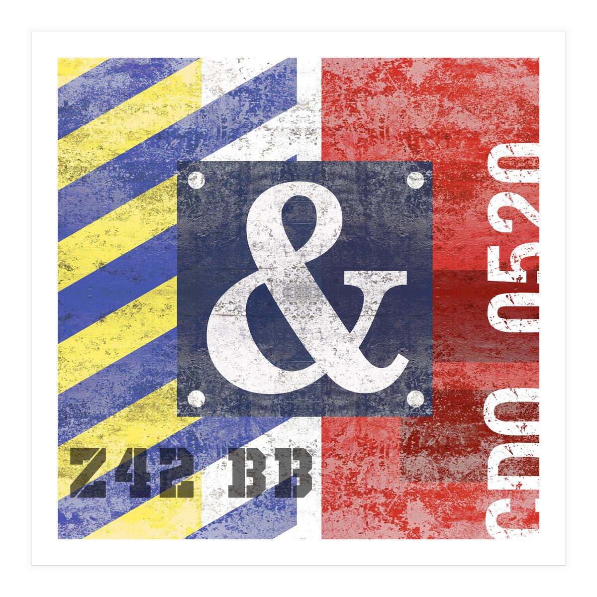 Blue Ampersand Industrial Abstract (Print Only)