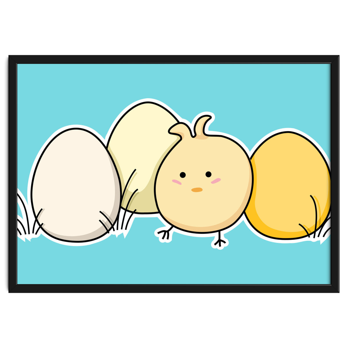 Kawaii Cute Chick And Eggs