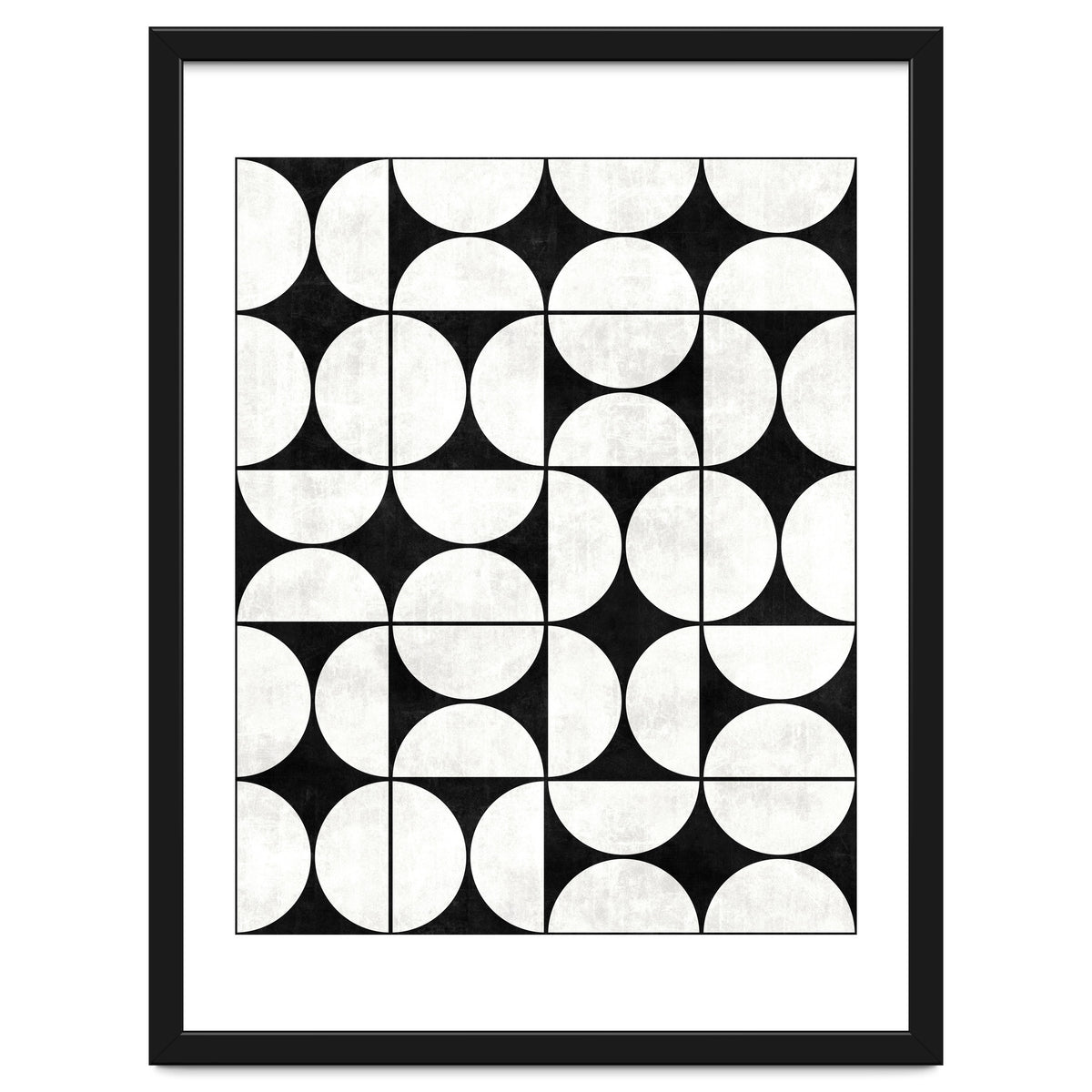 Mid-Century Modern Pattern No.2 - Black and White Concrete