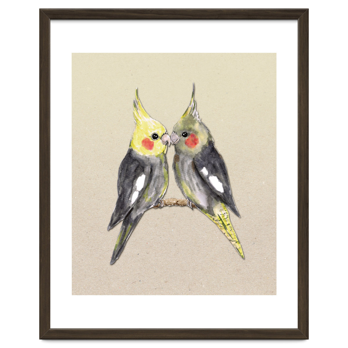 Two cute cockatiels