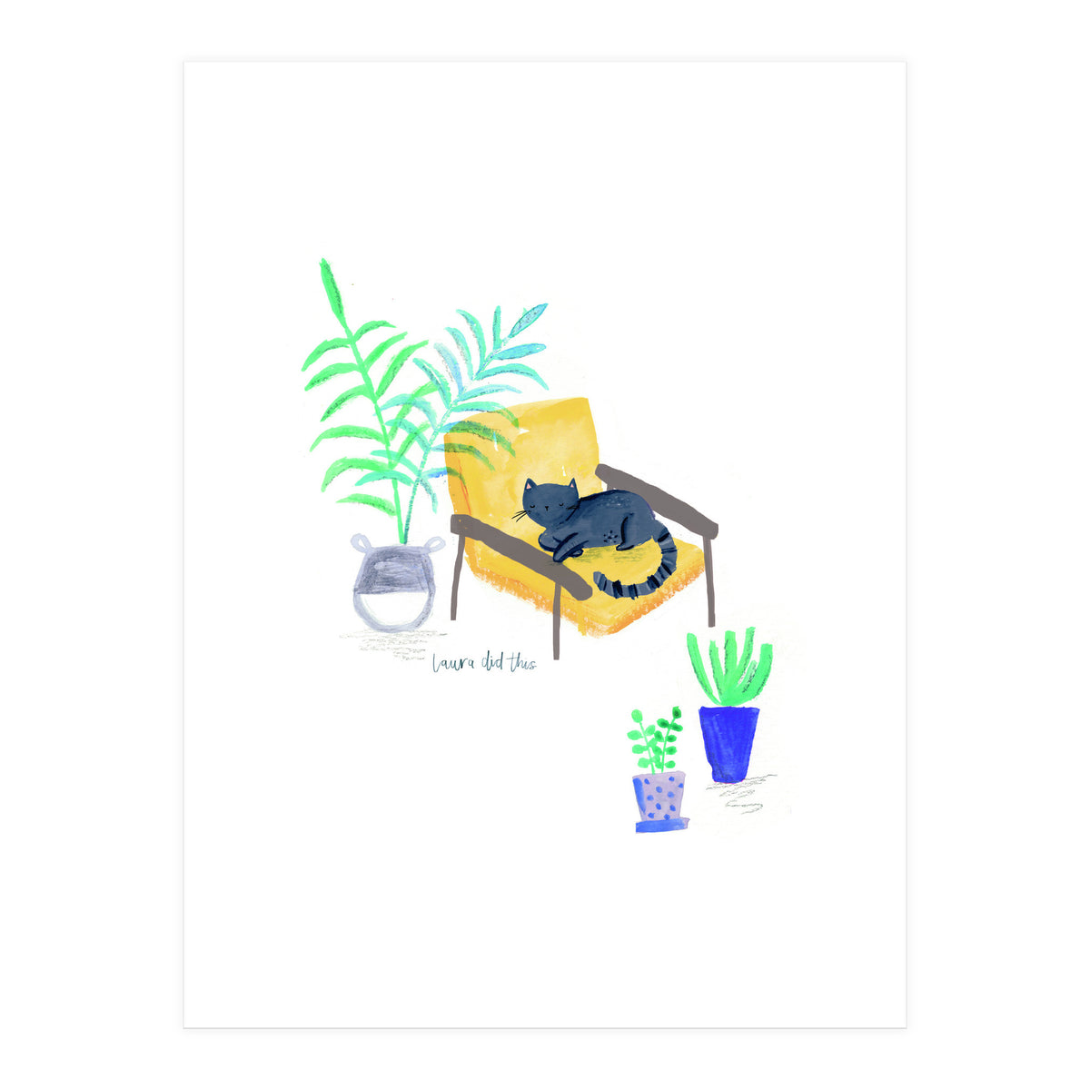 Cat On Scandi Chair (Print Only)