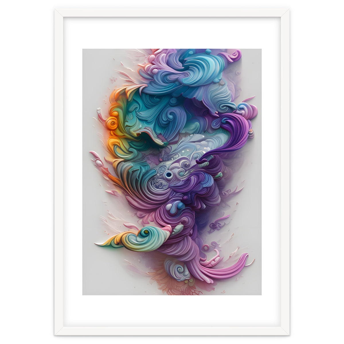 Wavy Rainbow Pastels AI Art