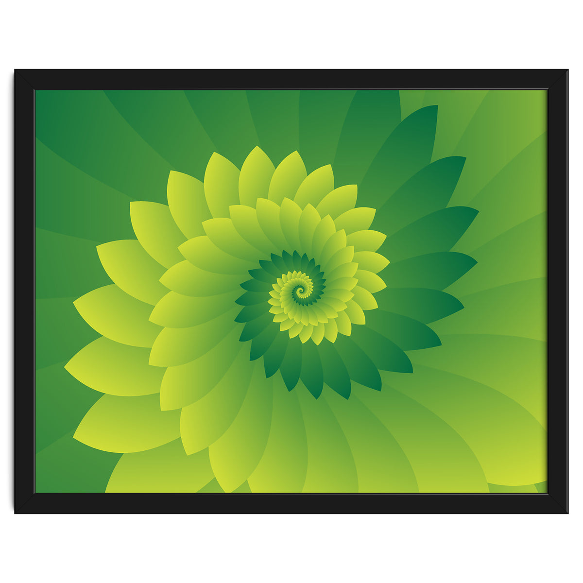 Abstract Digital GREEN FLORA 3D ART