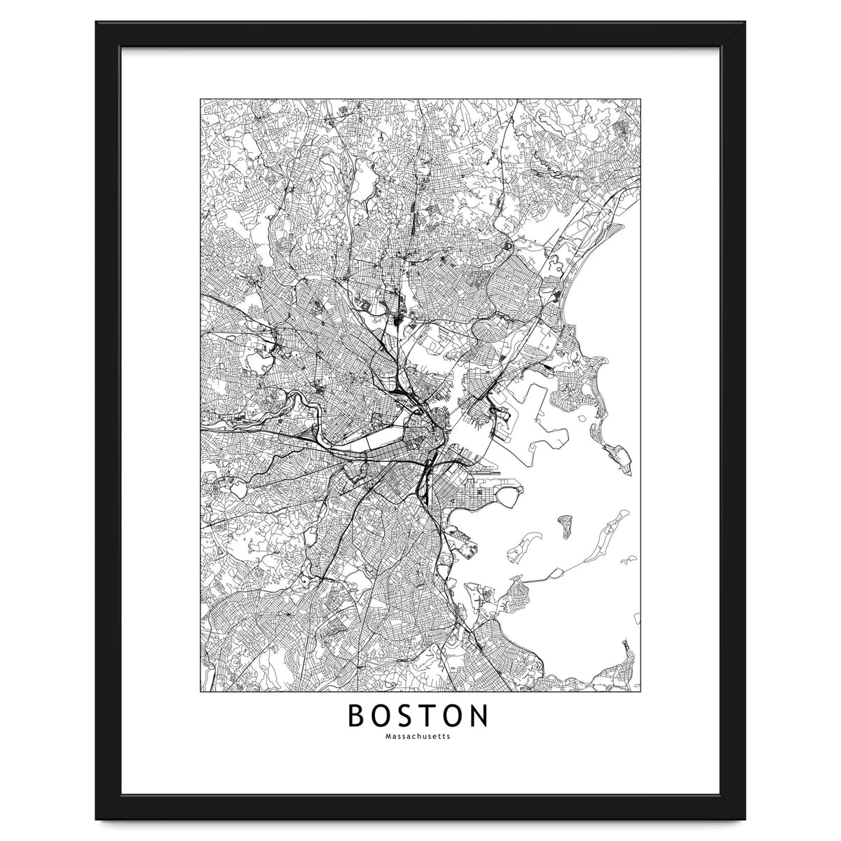 Boston White Map